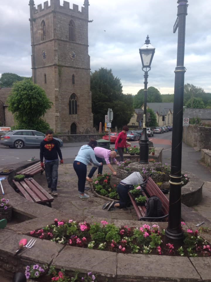 In Bloom planting flowers